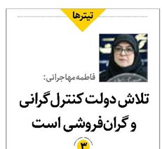 تلاش دولت کنترلگرانی و گرانفروشی است