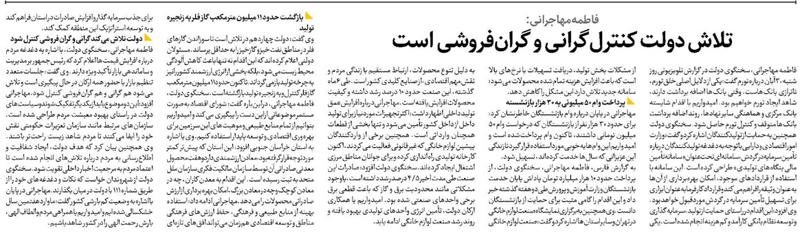تلاش دولت کنترلگرانی و گرانفروشی است
